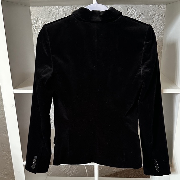 Milly Black Velvet Single-Button Blazer - Picture 6 of 7